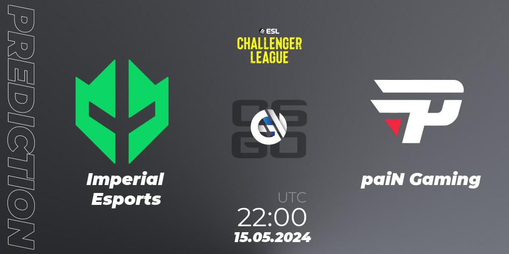Imperial Esports vs paiN Gaming: Betting TIp, Match Prediction. 15.05.2024 at 22:00. Counter-Strike (CS2), ESL Challenger League Season 47: South America