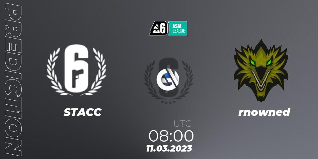 STACC vs rnowned: Betting TIp, Match Prediction. 11.03.23. Rainbow Six, South Asia League 2023 - Stage 1