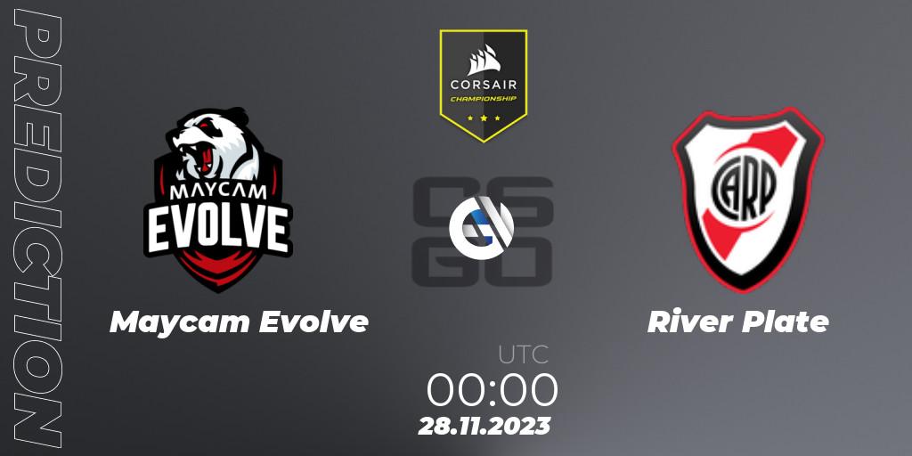 Maycam Evolve vs River Plate: Betting TIp, Match Prediction. 28.11.2023 at 00:00. Counter-Strike (CS2), Corsair Championship 2023