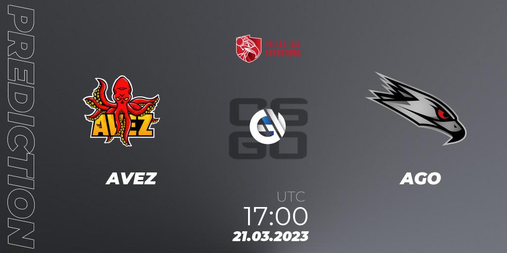 AVEZ vs AGO: Betting TIp, Match Prediction. 21.03.2023 at 17:00. Counter-Strike (CS2), Polska Liga Esportowa 2023: Split #1