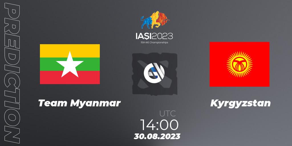 Team Myanmar vs Kyrgyzstan: Betting TIp, Match Prediction. 30.08.2023 at 14:30. Dota 2, IESF World Championship 2023