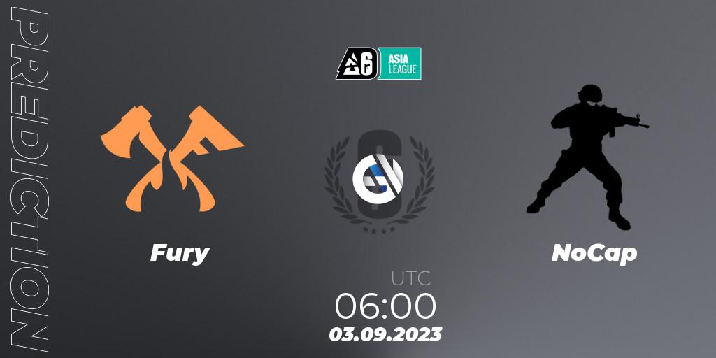 Fury vs NoCap: Betting TIp, Match Prediction. 03.09.2023 at 06:00. Rainbow Six, SEA League 2023 - Stage 2