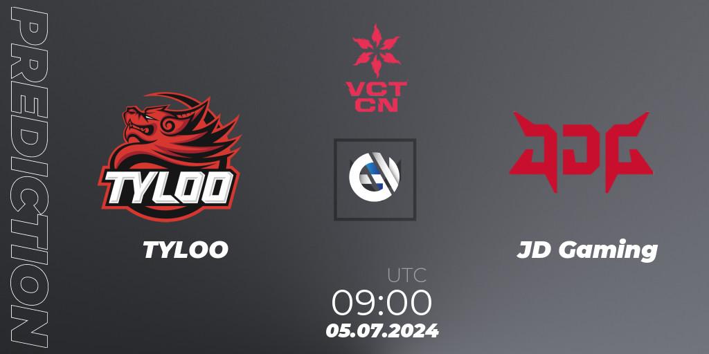 TYLOO vs JD Gaming: Betting TIp, Match Prediction. 05.07.2024 at 09:00. VALORANT, VALORANT Champions Tour China 2024: Stage 2 - Group Stage