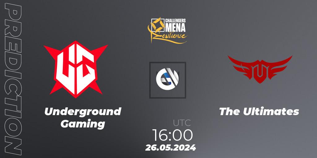 Underground Gaming vs The Ultimates: Betting TIp, Match Prediction. 26.05.2024 at 16:00. VALORANT, VALORANT Challengers 2024 MENA: Resilience Split 2 - GCC and Iraq