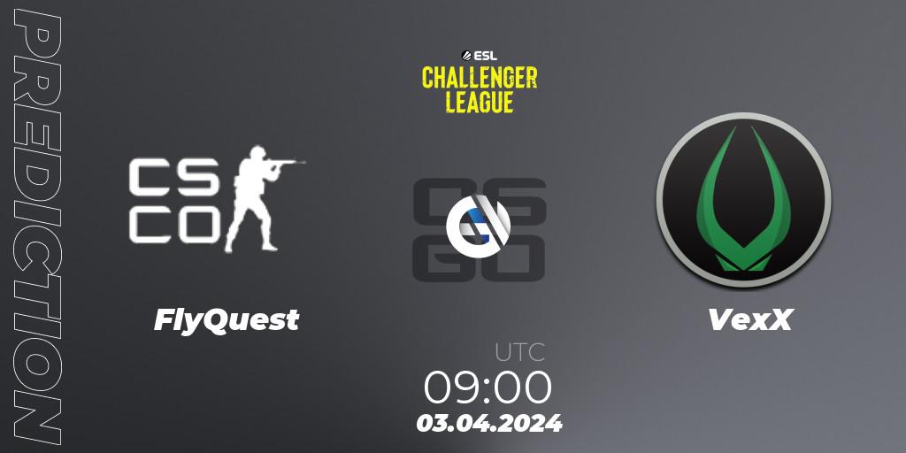 FlyQuest vs VexX: Betting TIp, Match Prediction. 03.04.2024 at 09:00. Counter-Strike (CS2), ESL Challenger League Season 47: Oceania