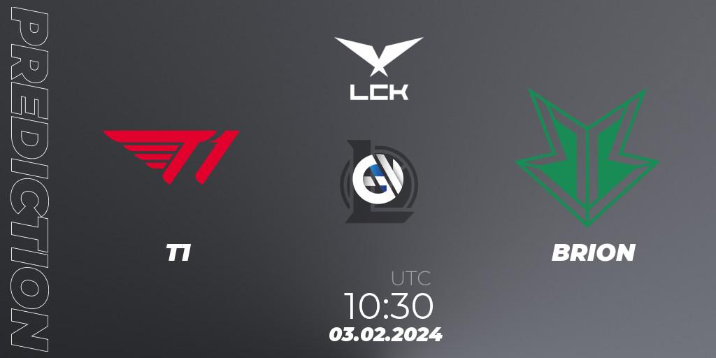T1 vs BRION: Betting TIp, Match Prediction. 03.02.24. LoL, LCK Spring 2024 - Group Stage