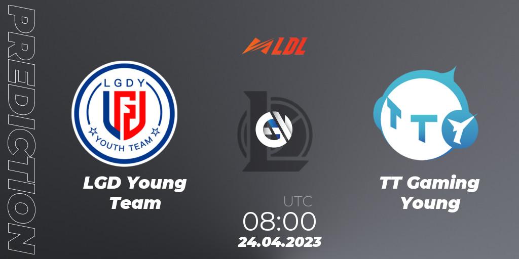 LGD Young Team vs TT Gaming Young: Betting TIp, Match Prediction. 24.04.2023 at 08:50. LoL, LDL 2023 - Regular Season - Stage 2
