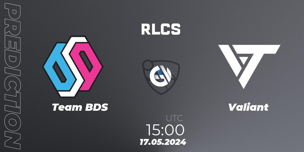 Team BDS vs Valiant: Betting TIp, Match Prediction. 17.05.2024 at 15:00. Rocket League, RLCS 2024 - Major 2: EU Open Qualifier 5