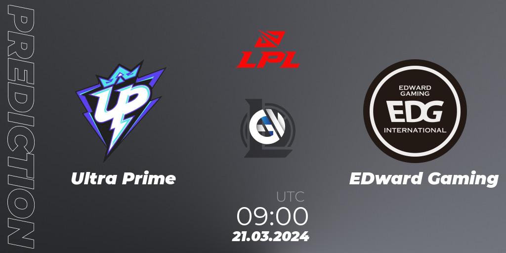 Ultra Prime vs EDward Gaming: Betting TIp, Match Prediction. 21.03.24. LoL, LPL Spring 2024 - Group Stage