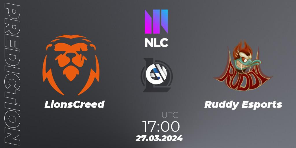 LionsCreed vs Ruddy Esports: Betting TIp, Match Prediction. 27.03.24. LoL, NLC 1st Division Spring 2024