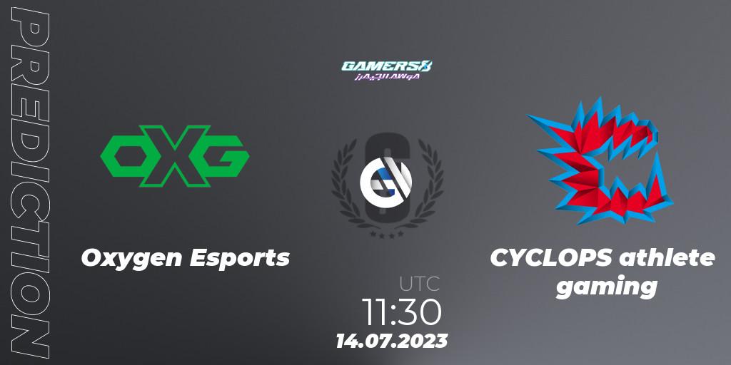 Oxygen Esports vs CYCLOPS athlete gaming: Betting TIp, Match Prediction. 14.07.2023 at 11:30. Rainbow Six, Gamers8 2023