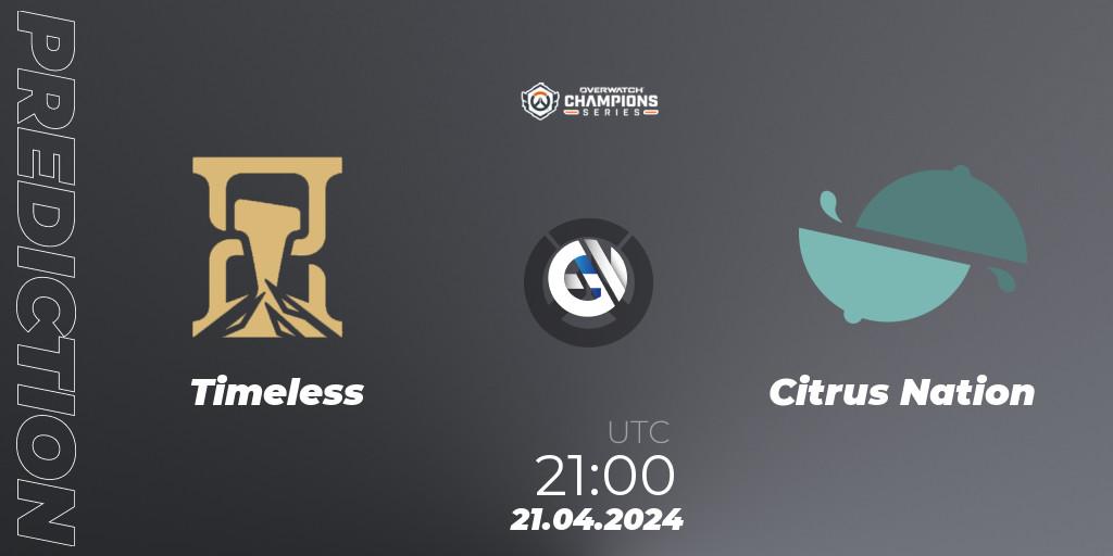 Timeless vs Citrus Nation: Betting TIp, Match Prediction. 21.04.24. Overwatch, Overwatch Champions Series 2024 - North America Stage 2 Group Stage