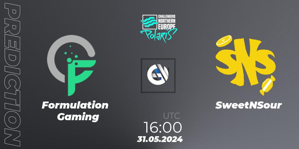 Formulation Gaming vs SweetNSour: Betting TIp, Match Prediction. 31.05.2024 at 18:30. VALORANT, VALORANT Challengers 2024 Northern Europe: Polaris Split 2