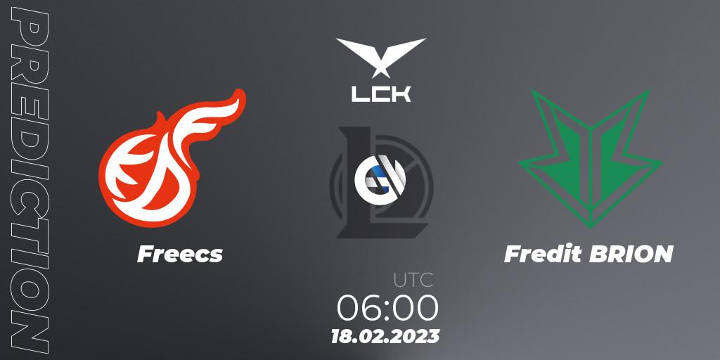 Freecs vs BRION: Betting TIp, Match Prediction. 18.02.2023 at 06:00. LoL, LCK Spring 2023 - Group Stage
