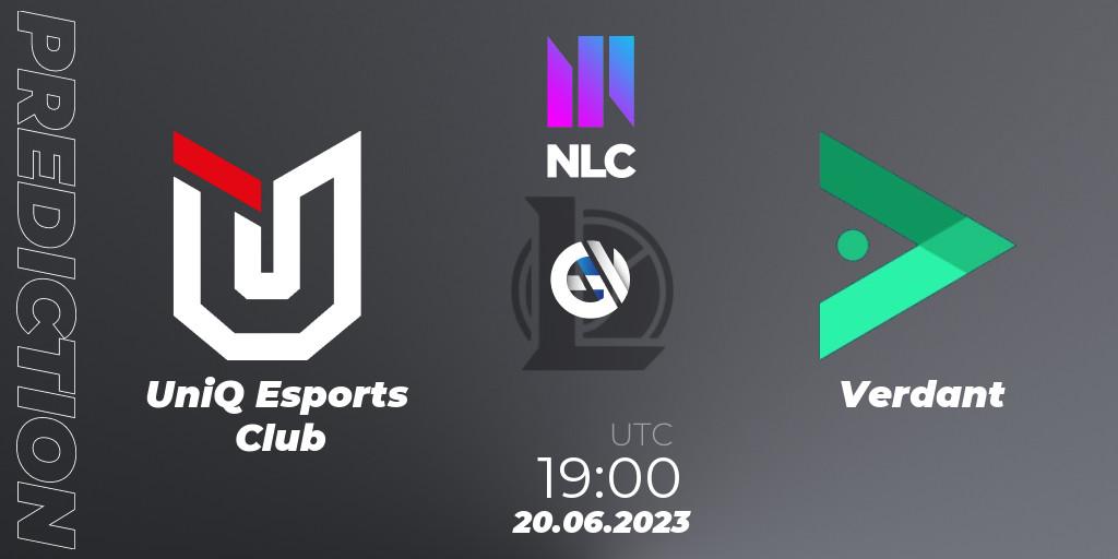 UniQ Esports Club vs Verdant: Betting TIp, Match Prediction. 20.06.2023 at 19:00. LoL, NLC Summer 2023 - Group Stage