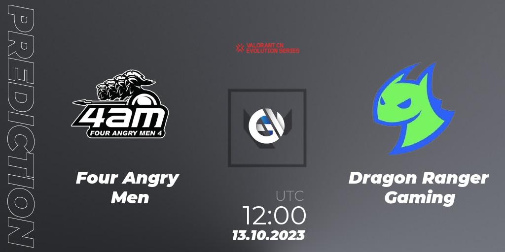 Four Angry Men vs Dragon Ranger Gaming: Betting TIp, Match Prediction. 13.10.23. VALORANT, VALORANT China Evolution Series Act 2: Selection - Play-In
