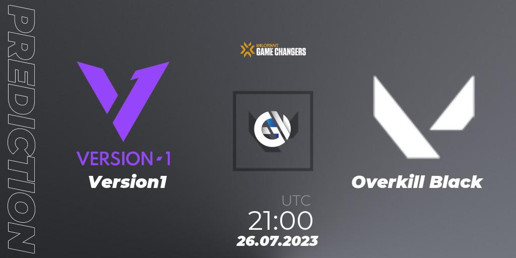 Version1 vs Overkill Black: Betting TIp, Match Prediction. 26.07.2023 at 21:00. VALORANT, VCT 2023: Game Changers North America Series S2