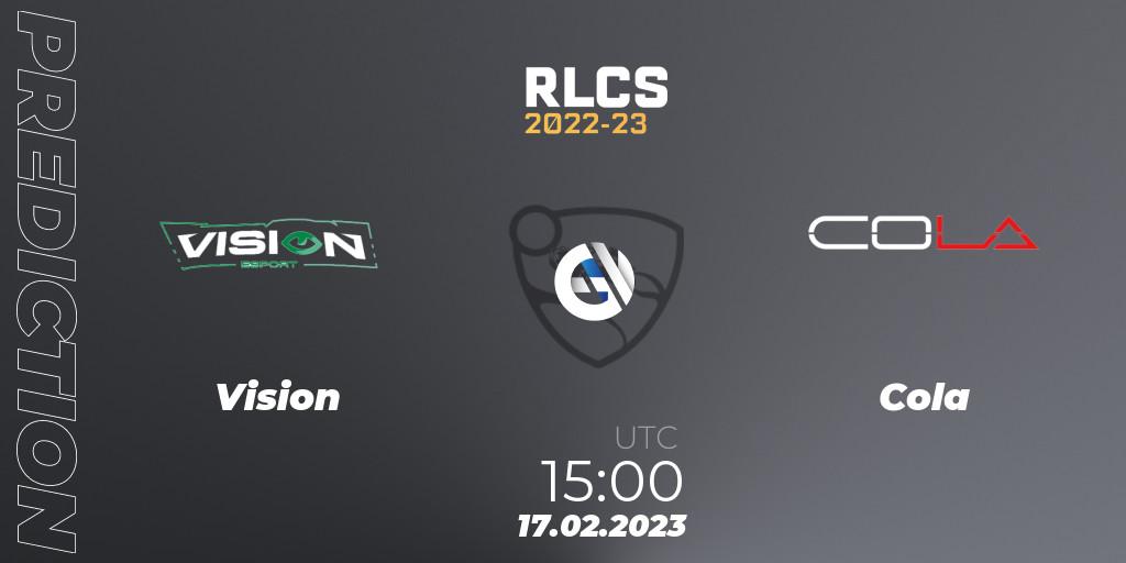 Vision vs Cola: Betting TIp, Match Prediction. 17.02.23. Rocket League, RLCS 2022-23 - Winter: Middle East and North Africa Regional 2 - Winter Cup