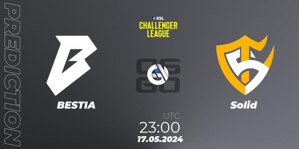 BESTIA vs Solid: Betting TIp, Match Prediction. 17.05.2024 at 23:00. Counter-Strike (CS2), ESL Challenger League Season 47: South America
