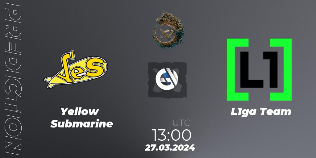 Yellow Submarine vs L1ga Team: Betting TIp, Match Prediction. 27.03.2024 at 13:40. Dota 2, PGL Wallachia Season 1: Eastern Europe Closed Qualifier