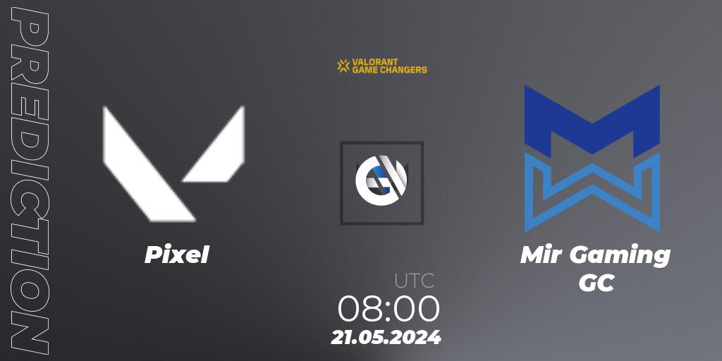 Pixel vs Mir Gaming GC: Betting TIp, Match Prediction. 21.05.2024 at 08:00. VALORANT, VCT 2024: Game Changers Korea Stage 1