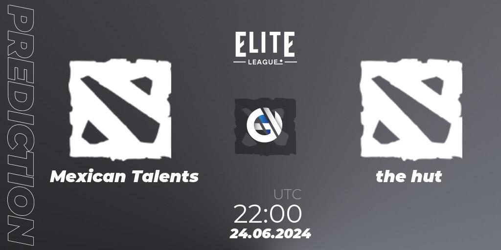 Mexican Talents vs the hut: Betting TIp, Match Prediction. 24.06.2024 at 22:00. Dota 2, Elite League Season 2: North America Closed Qualifier