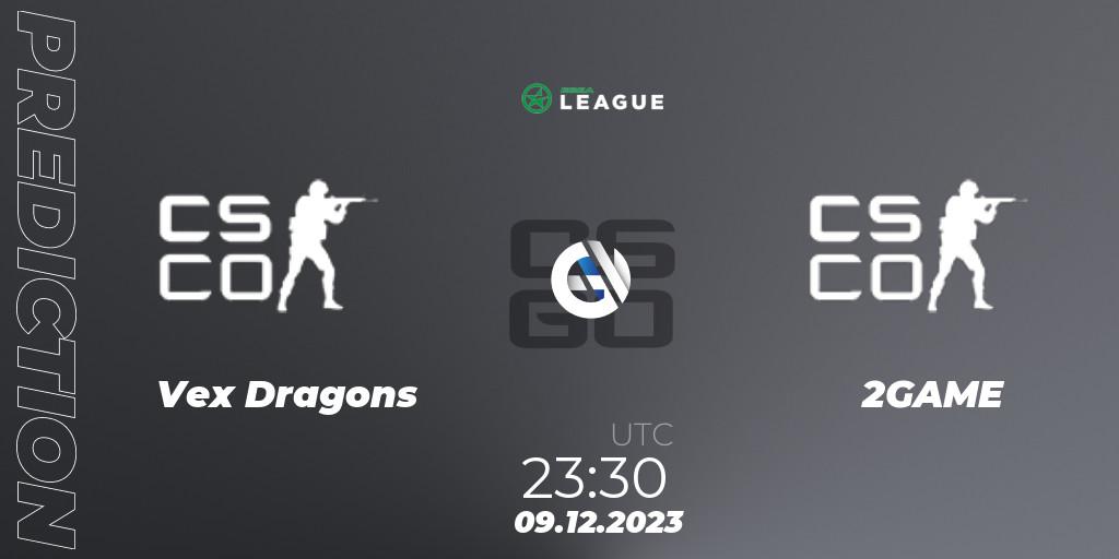 Vex Dragons vs 2GAME: Betting TIp, Match Prediction. 11.12.2023 at 19:45. Counter-Strike (CS2), ESEA Season 47: Open Division - South America