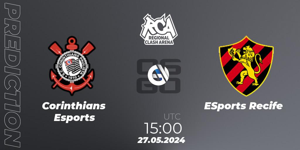 Corinthians Esports vs ESports Recife: Betting TIp, Match Prediction. 27.05.2024 at 15:00. Counter-Strike (CS2), Regional Clash Arena South America: Closed Qualifier