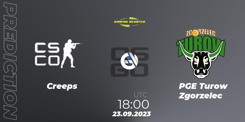 Creeps vs PGE Turow Zgorzelec: Betting TIp, Match Prediction. 23.09.2023 at 18:00. Counter-Strike (CS2), Gaming Devoted Become The Best