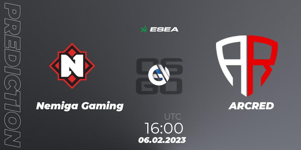 Nemiga Gaming vs ARCRED: Betting TIp, Match Prediction. 06.02.23. CS2 (CS:GO), ESEA Season 44: Advanced Division - Europe