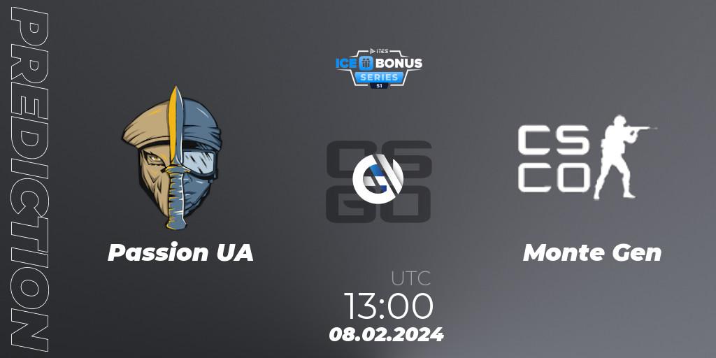 Passion UA vs Monte Gen: Betting TIp, Match Prediction. 08.02.2024 at 14:00. Counter-Strike (CS2), IceBonus Series #1