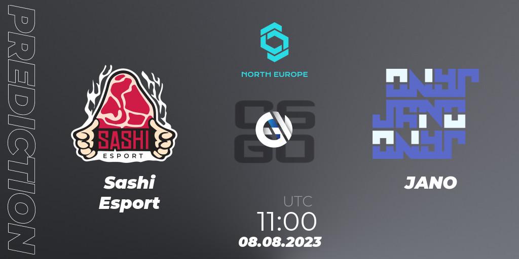  Sashi Esport vs JANO: Betting TIp, Match Prediction. 08.08.2023 at 11:00. Counter-Strike (CS2), CCT North Europe Series #7: Closed Qualifier