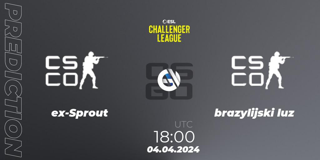 ex-Sprout vs brazylijski luz: Betting TIp, Match Prediction. 04.04.24. CS2 (CS:GO), ESL Challenger League Season 47: Europe