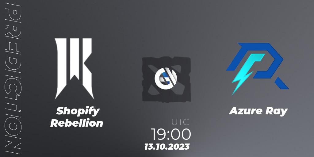 Shopify Rebellion vs Azure Ray: Betting TIp, Match Prediction. 13.10.23. Dota 2, The International 2023 - Group Stage