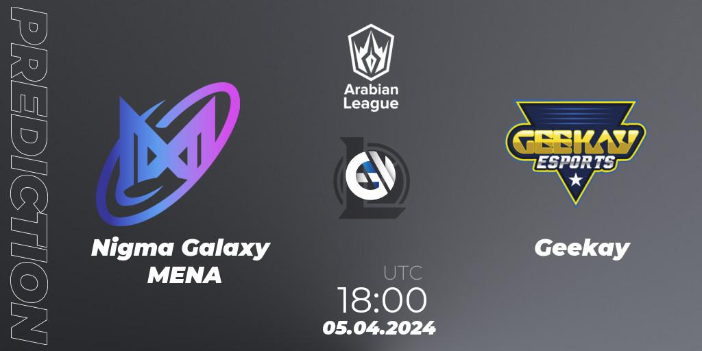 Nigma Galaxy MENA vs Geekay: Betting TIp, Match Prediction. 05.04.24. LoL, Arabian League Spring 2024