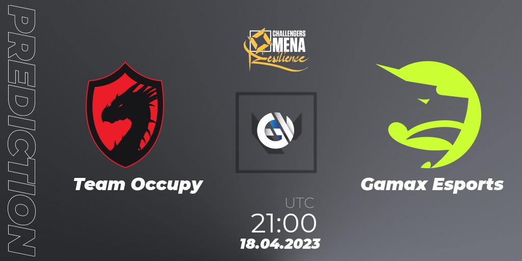 Team Occupy vs Gamax Esports: Betting TIp, Match Prediction. 18.04.2023 at 21:00. VALORANT, VALORANT Challengers 2023 MENA: Resilience Split 2 - Levant and North Africa