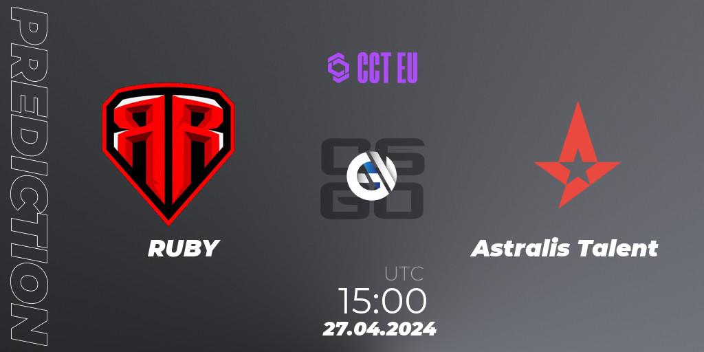 RUBY vs Astralis Talent: Betting TIp, Match Prediction. 27.04.24. CS2 (CS:GO), CCT Season 2 Europe Series 2 Closed Qualifier