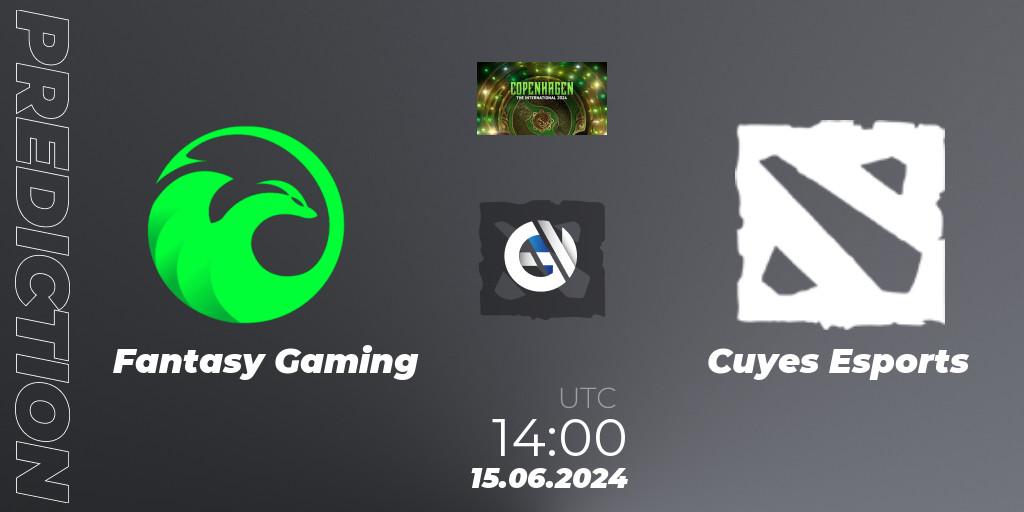 Fantasy Gaming vs Cuyes Esports: Betting TIp, Match Prediction. 15.06.2024 at 14:00. Dota 2, The International 2024: South America Closed Qualifier