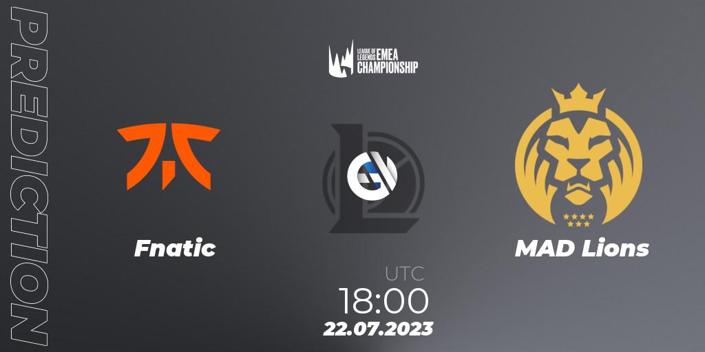 Fnatic vs MAD Lions: Betting TIp, Match Prediction. 22.07.2023 at 16:00. LoL, LEC Summer 2023 - Group Stage