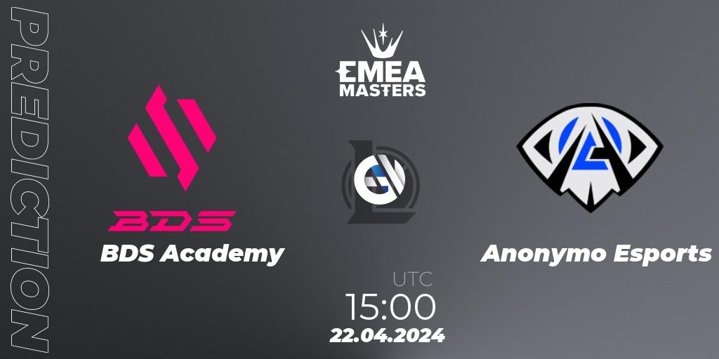 BDS Academy vs Anonymo Esports: Betting TIp, Match Prediction. 22.04.24. LoL, EMEA Masters Spring 2024 - Playoffs
