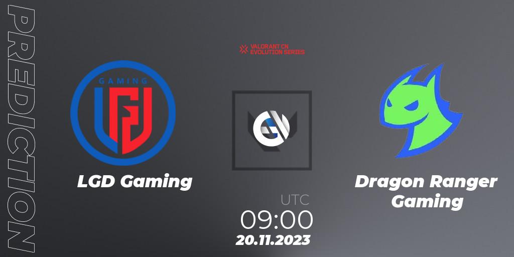 LGD Gaming vs Dragon Ranger Gaming: Betting TIp, Match Prediction. 20.11.2023 at 07:00. VALORANT, VALORANT China Evolution Series Act 3: Heritability