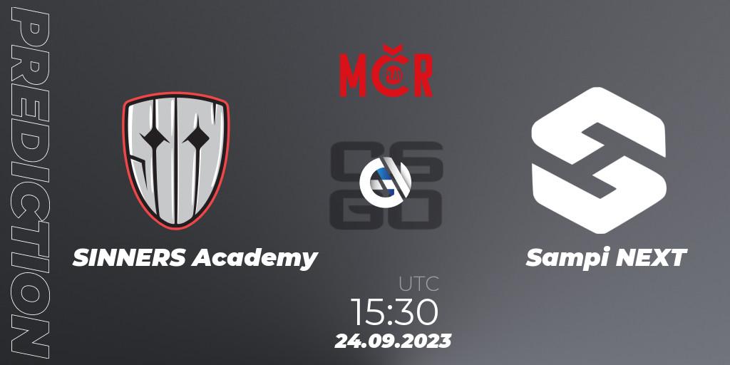 SINNERS Academy vs Sampi NEXT: Betting TIp, Match Prediction. 24.09.2023 at 14:30. Counter-Strike (CS2), Tipsport Cup Prague Fall 2023: Closed Qualifier