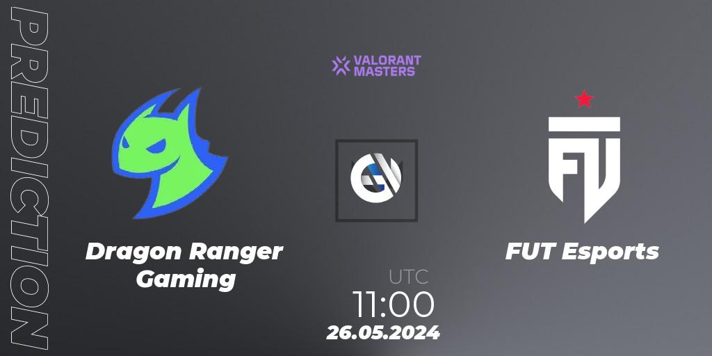 Dragon Ranger Gaming vs FUT Esports: Betting TIp, Match Prediction. 26.05.2024 at 11:00. VALORANT, VCT 2024: Masters Shanghai