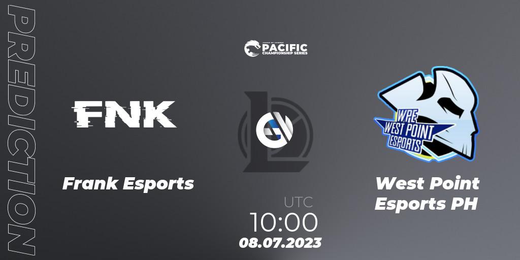 Frank Esports vs West Point Esports PH: Betting TIp, Match Prediction. 08.07.2023 at 10:00. LoL, PACIFIC Championship series Group Stage