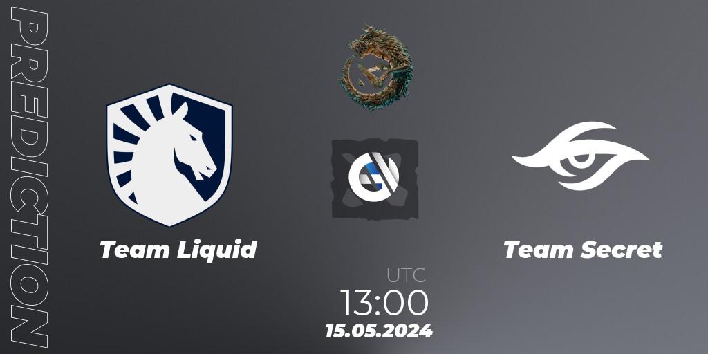 Team Liquid vs Team Secret: Betting TIp, Match Prediction. 15.05.2024 at 13:30. Dota 2, PGL Wallachia Season 1 - Group Stage