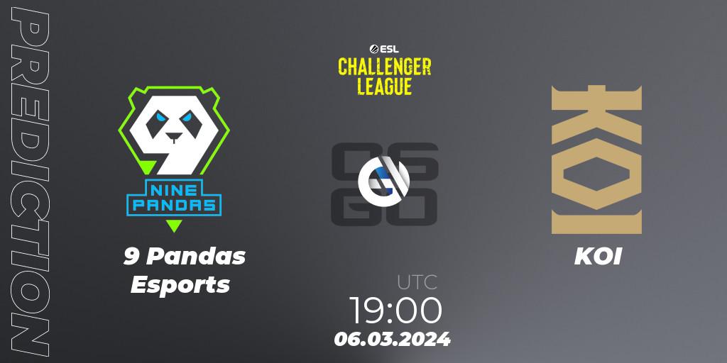 9 Pandas Esports vs KOI: Betting TIp, Match Prediction. 06.03.24. CS2 (CS:GO), ESL Challenger League Season 47: Europe