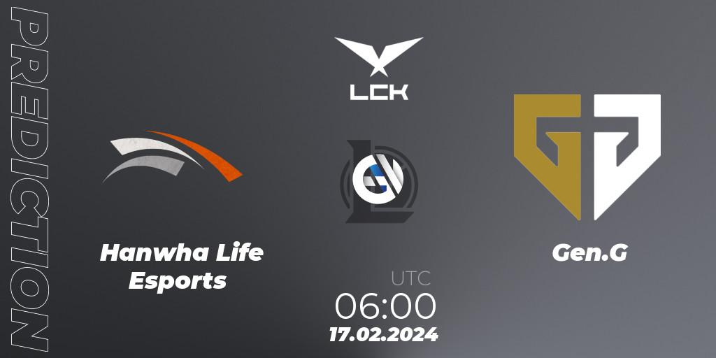 Hanwha Life Esports vs Gen.G: Betting TIp, Match Prediction. 17.02.24. LoL, LCK Spring 2024 - Group Stage