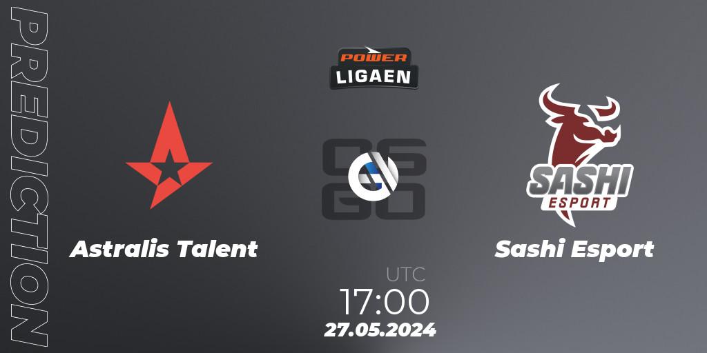 Astralis Talent vs Sashi Esport: Betting TIp, Match Prediction. 27.05.2024 at 17:00. Counter-Strike (CS2), Dust2.dk Ligaen Season 26