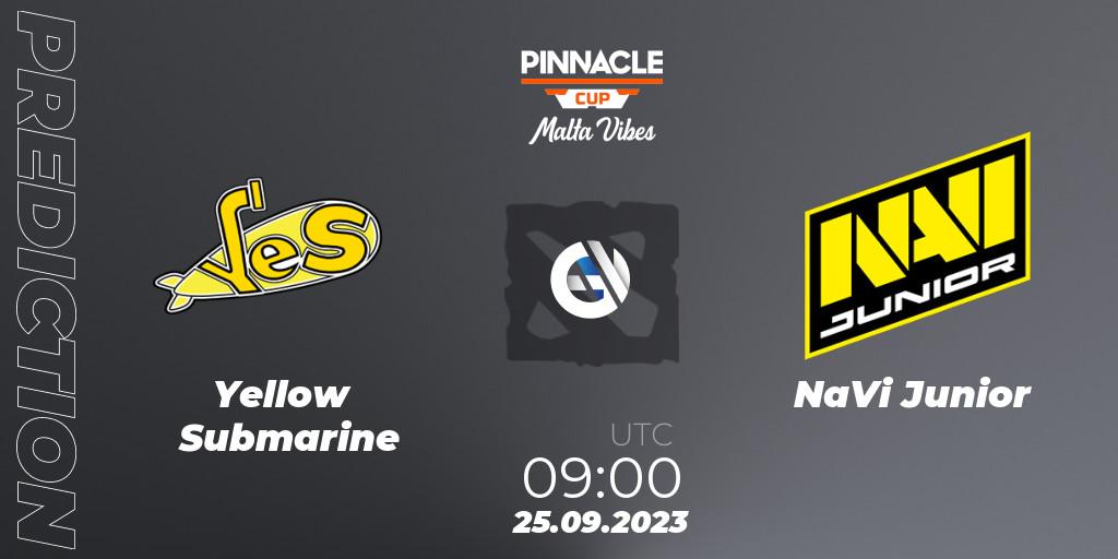 Yellow Submarine vs NaVi Junior: Betting TIp, Match Prediction. 25.09.2023 at 09:02. Dota 2, Pinnacle Cup: Malta Vibes #4