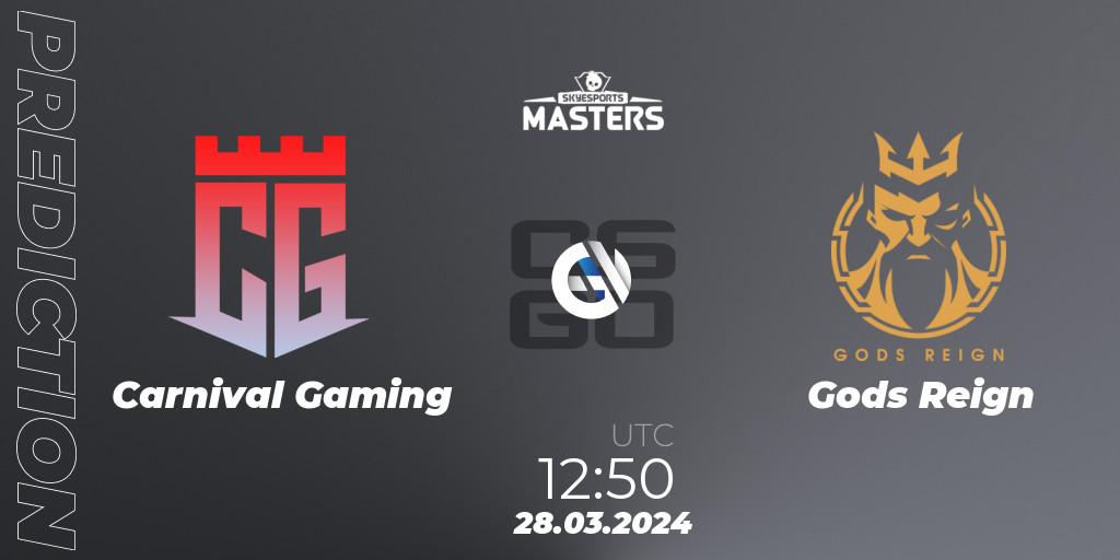 Carnival Gaming vs Gods Reign: Betting TIp, Match Prediction. 28.03.24. CS2 (CS:GO), Skyesports Masters 2024: Indian Qualifier